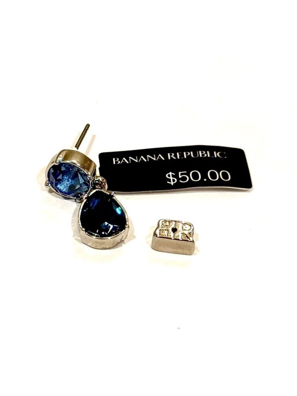 Banana Republic Blue Crystal Drop Earrings NWT - Picture 6 of 11